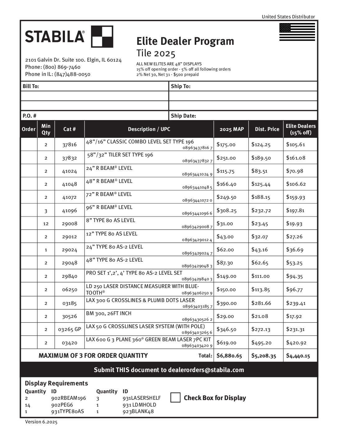 Elite Dealer Tile 2025 - US