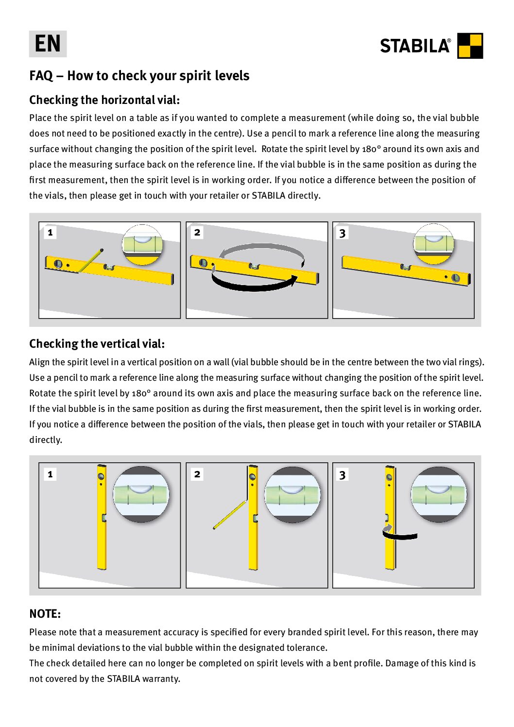 Level Check Product Flyer - English