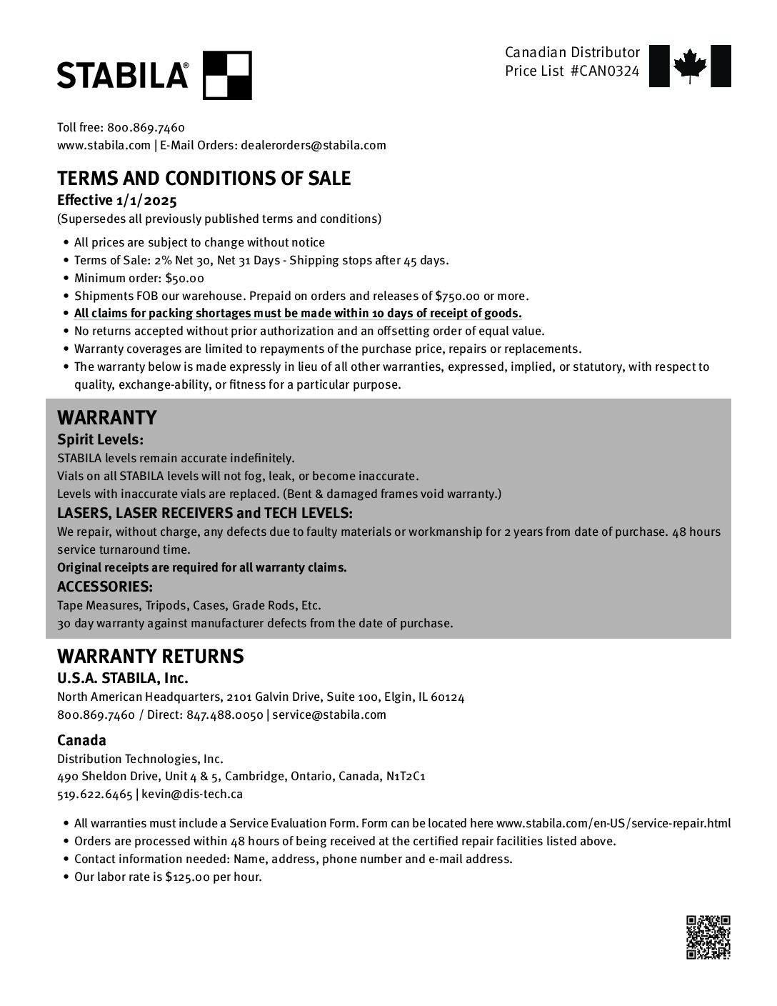 CAN Price Sheets 2025 Q1 (Black and White)