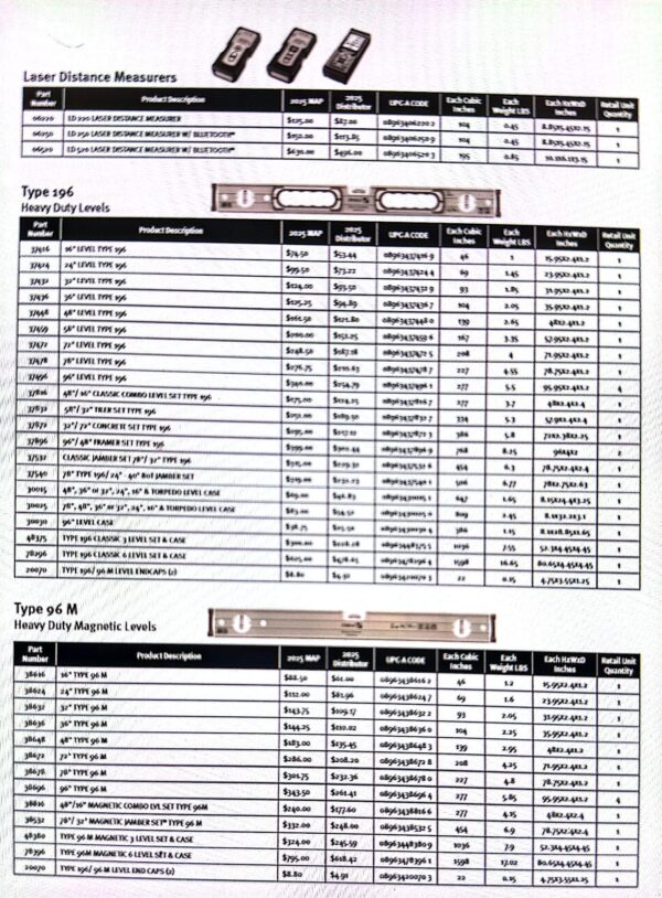 USA Price Sheets 2025 Q2 (Black and White)