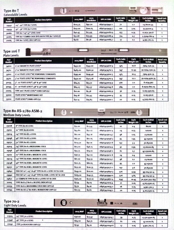 USA Price Sheets 2025 Q2 (Black and White)