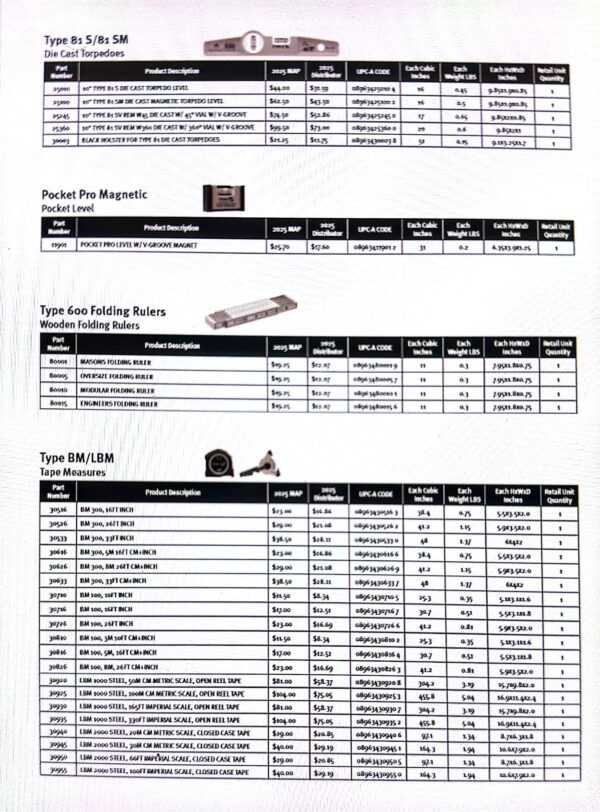 USA Price Sheets 2025 Q2 (Black and White)